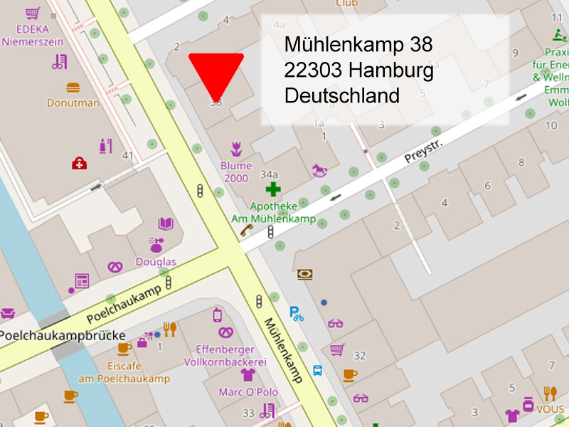 Anfahrtsskizze Mühlenkamp 38, 22303 Hamburg